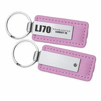Thumbnail for Bombardier Learjet 70 - Leather Key Chain - Faux Leather - Tag - Pink