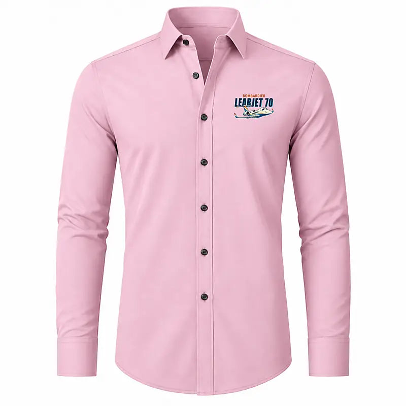 Bombardier Learjet 70 - Long Sleeve Shirt - Cartoon - Pink