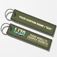 Thumbnail for Bombardier Learjet 70 Aviator Key Chains - Green Army - Original - Personalized