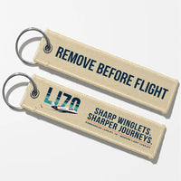 Thumbnail for Bombardier Learjet 70 Aviator Key Chains - Beige - Original - Remove Before Flight