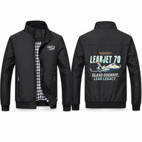 Thumbnail for Bombardier Learjet 70 Stylish Jackets - Stand Collar - Cartoon - Black