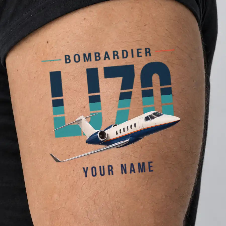 Bombardier Learjet 70 - Tattoo - Original + Name - Man