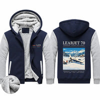 Thumbnail for Bombardier Learjet 70 Zipped Sweatshirts - Poster - Navy & Gray