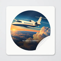 Thumbnail for Bombardier Learjet 75 Liberty - 3D - Circle Sticker - Peel