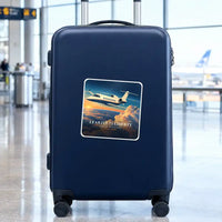 Thumbnail for Bombardier Learjet 75 Liberty - 3D + Name - Square Sticker - Suitcase