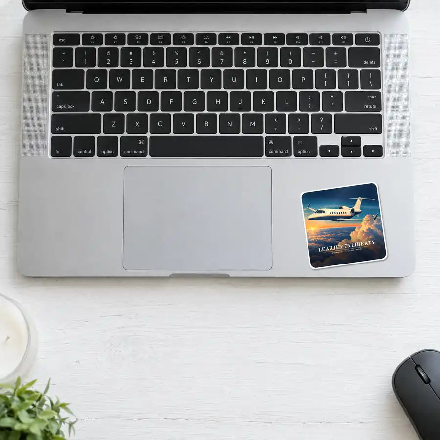 Bombardier Learjet 75 Liberty - 3D - Square Sticker - Laptop