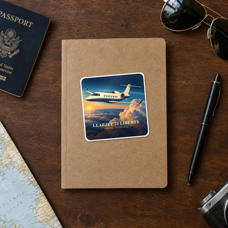 Bombardier Learjet 75 Liberty - 3D - Square Sticker - Notebook