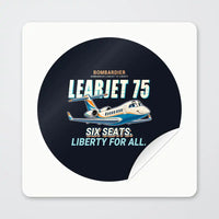 Thumbnail for Bombardier Learjet 75 Liberty - Cartoon - Circle Sticker - Peel