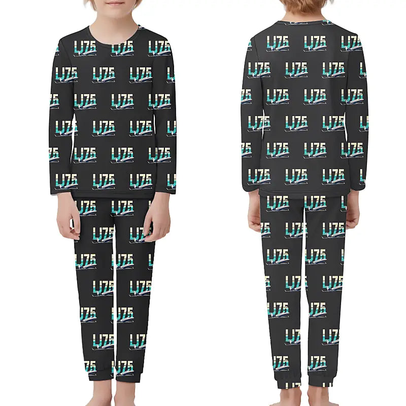 Bombardier Learjet 75 Liberty - Children Pajamas - Original Pattern - Black