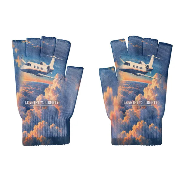Bombardier Learjet 75 Liberty - Gloves - Cut - 3D + Name - Full Print