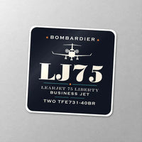 Thumbnail for Bombardier Learjet 75 Liberty - Heritage - Square Sticker - Close-up