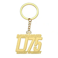 Thumbnail for Bombardier Learjet 75 Liberty - Hollow Key Chain - Tag - Gold