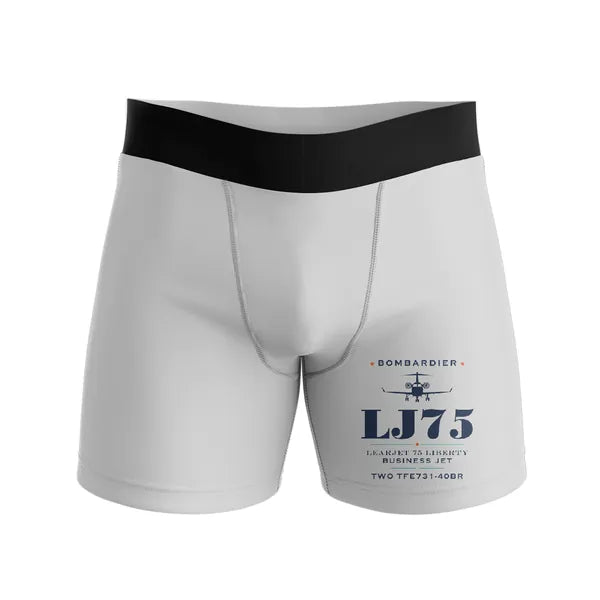 Bombardier Learjet 75 Liberty - Men Boxers - Heritage - Light Gray