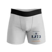 Thumbnail for Bombardier Learjet 75 Liberty - Men Boxers - Heritage + Name - Light Gray