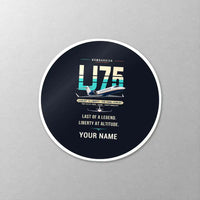 Thumbnail for Bombardier Learjet 75 Liberty - Original + Name - Circle Sticker - Close-up