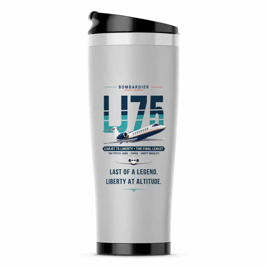 Bombardier Learjet 75 Liberty - Original - Stainless Steel (No Holder) - Light Gray