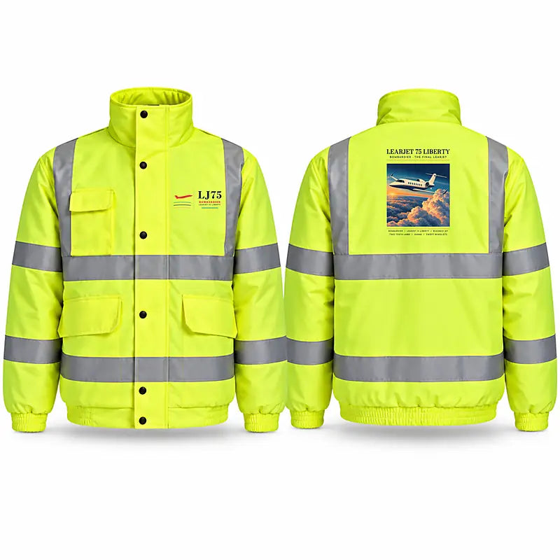Bombardier Learjet 75 Liberty Reflective Winter Jackets - Poster - Fluorescent Yellow