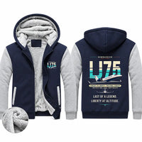 Thumbnail for Bombardier Learjet 75 Liberty Zipped Sweatshirts - Original - Navy & Gray