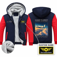 Thumbnail for Bombardier Learjet 75 Liberty Zipped Sweatshirts - Poster + Name - Navy & Red