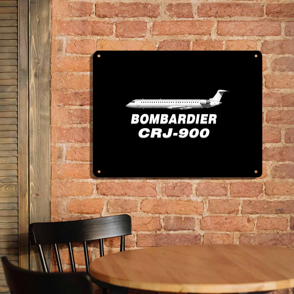 Bombardier CRJ-900 Printed Metal Sign