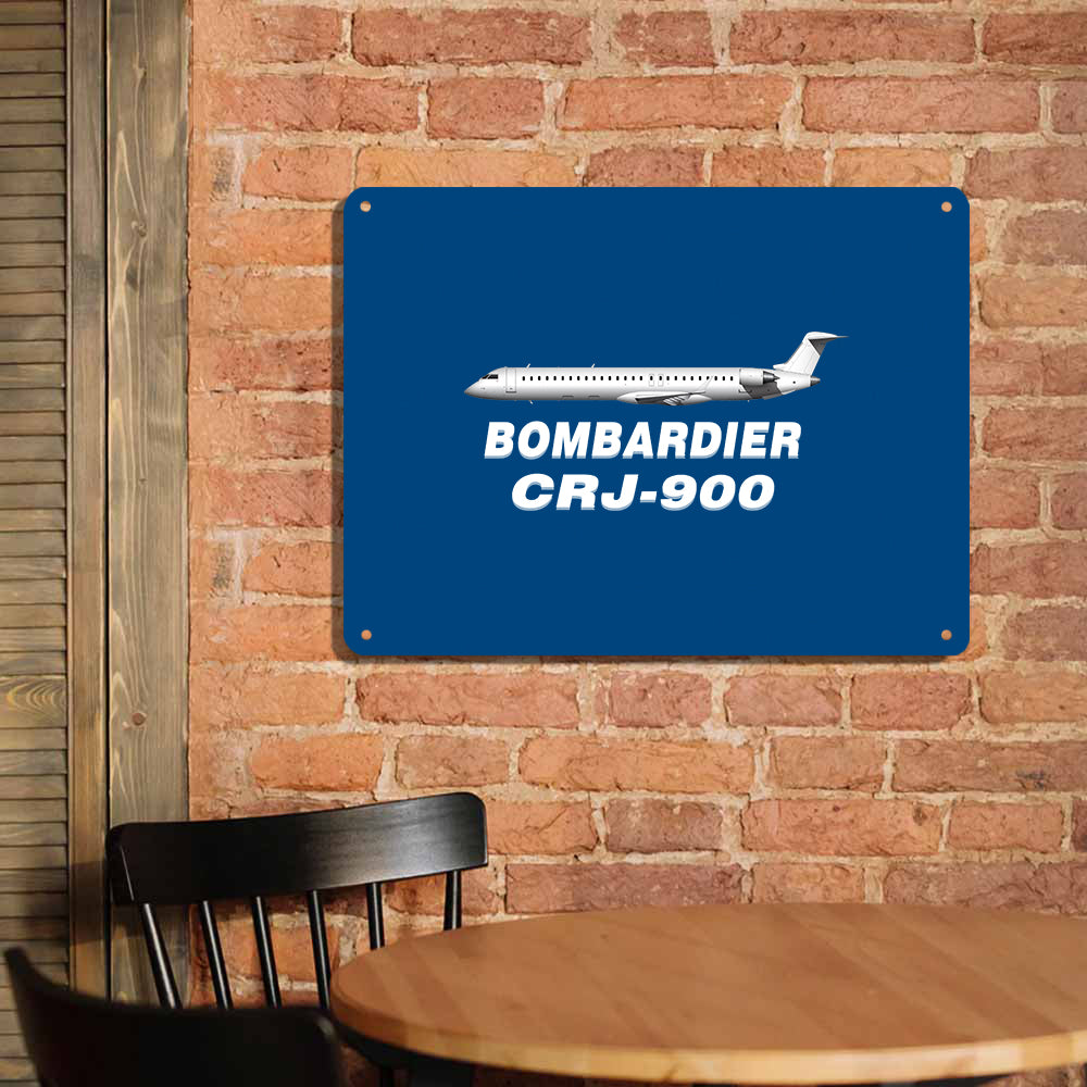 Bombardier CRJ-900 Printed Metal Sign