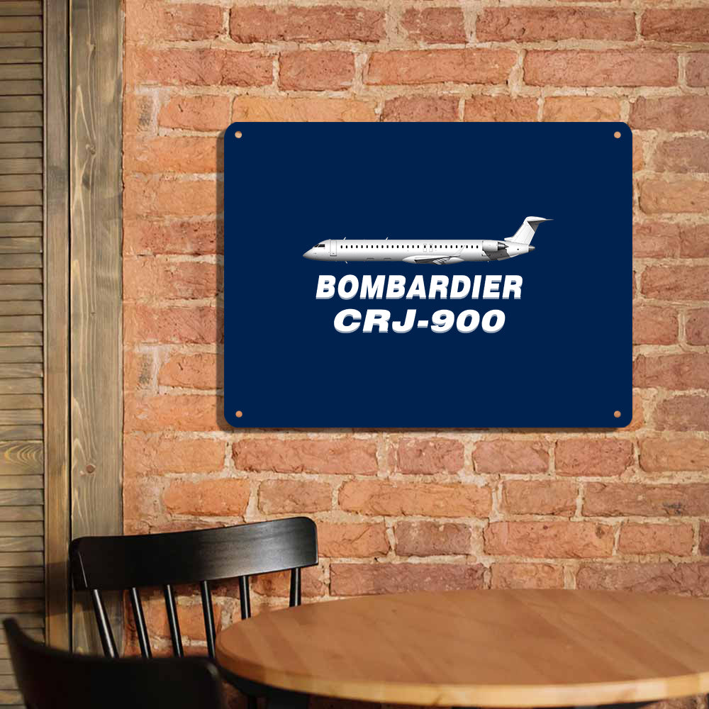 Bombardier CRJ-900 Printed Metal Sign