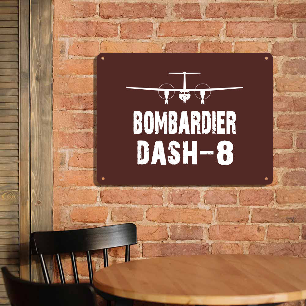 Bombardier Dash-8 & Plane Printed Metal Sign