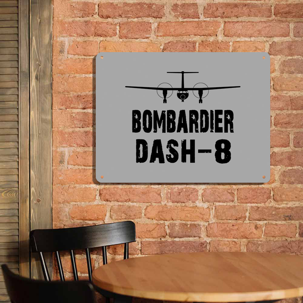 Bombardier Dash-8 & Plane Printed Metal Sign