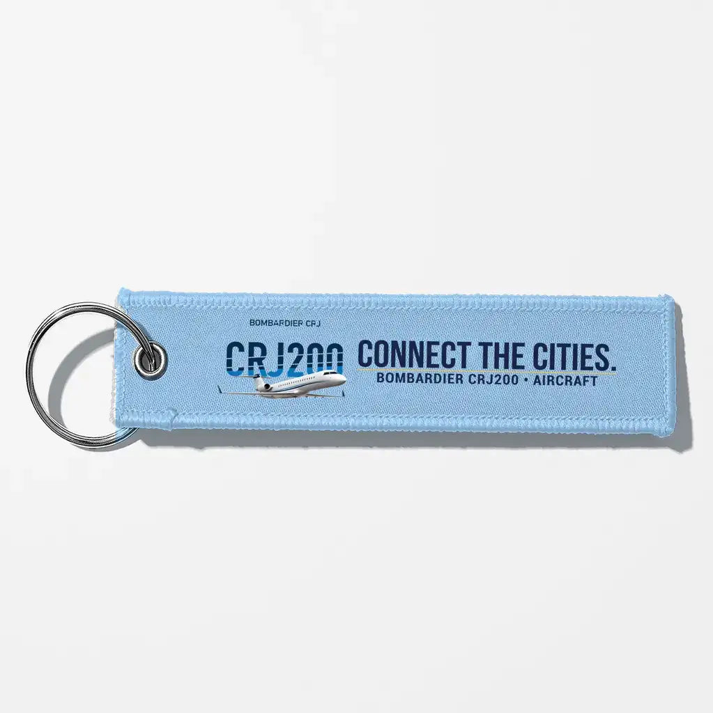 Bombardier CRJ200 Aviator Key Chains - Light Blue