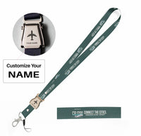 Thumbnail for Bombardier CRJ200 seat belt lanyard - dark green with name