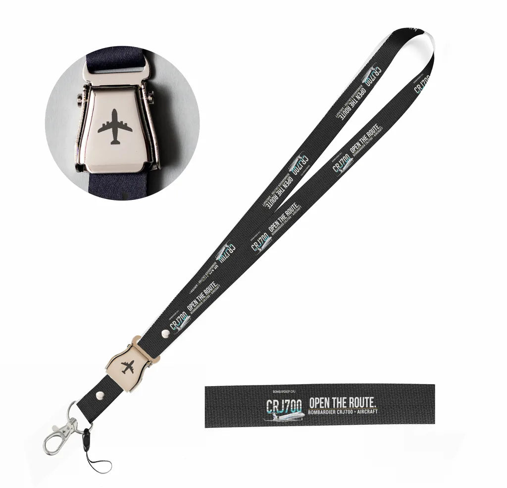 Bombardier CRJ700 seat belt lanyard - black