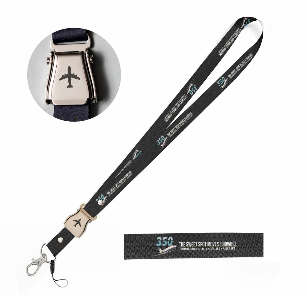 Bombardier Challenger 350 seat belt lanyard - black