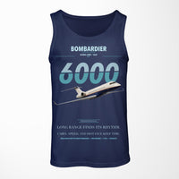 Thumbnail for Bombardier Global 6000 design on dark blue tank top