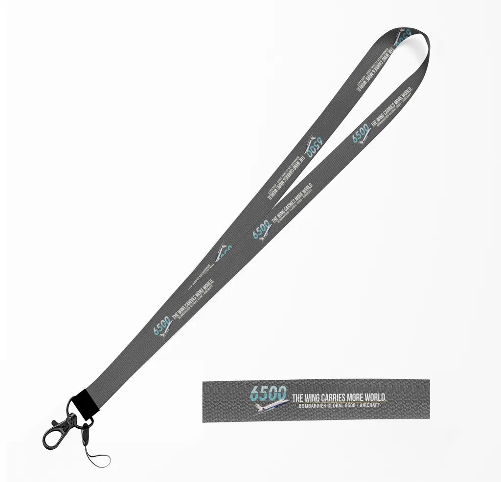 Bombardier Global 6500 lanyard - gray
