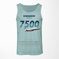Thumbnail for Bombardier Global 7500 design on light green tank top