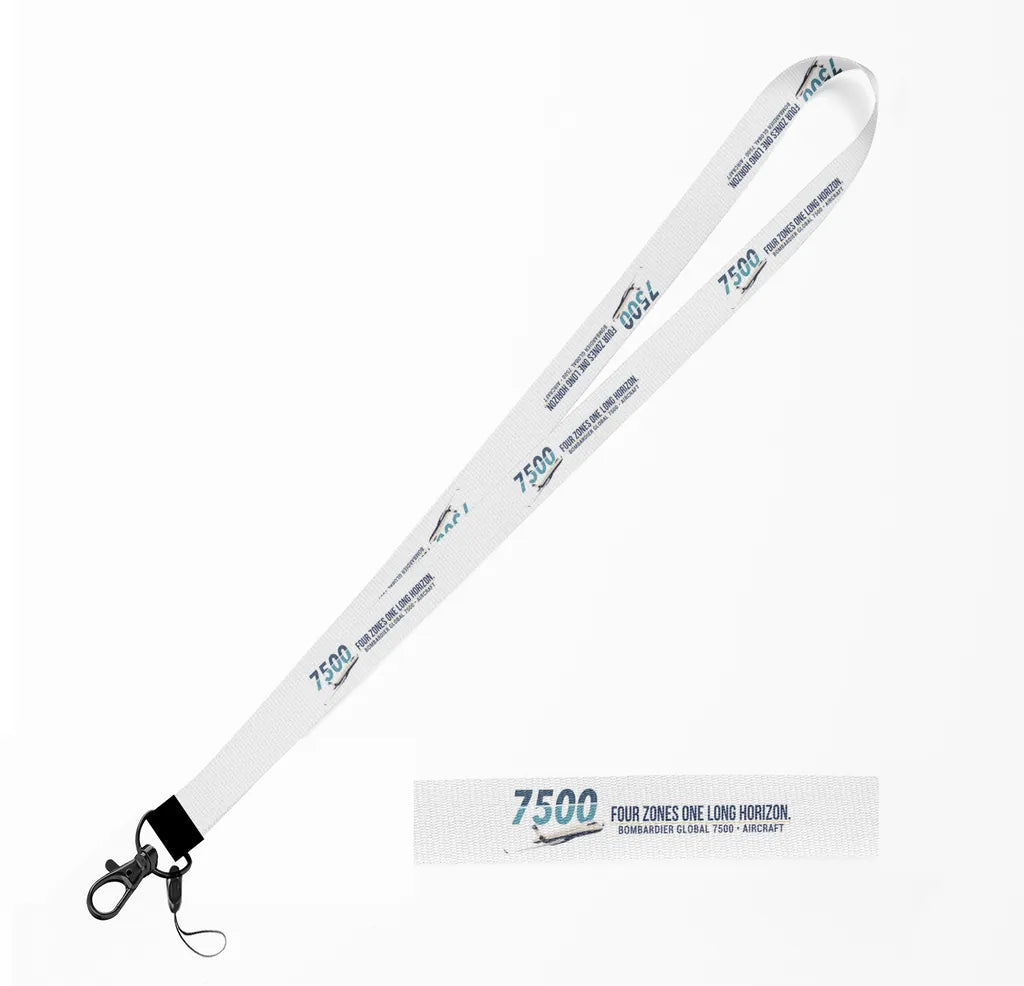 Bombardier Global 7500 lanyard - white
