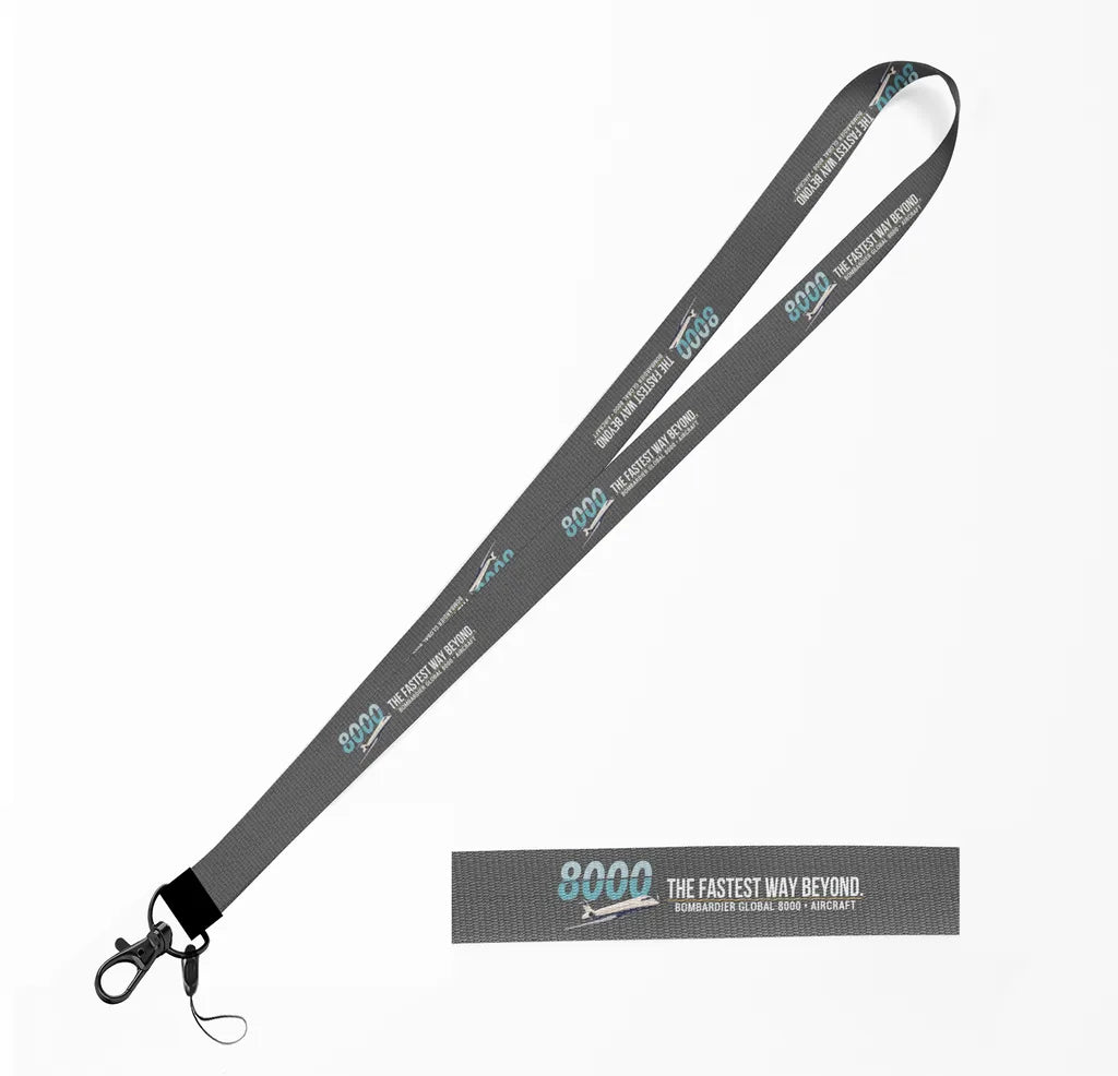 Bombardier Global 8000 lanyard - gray
