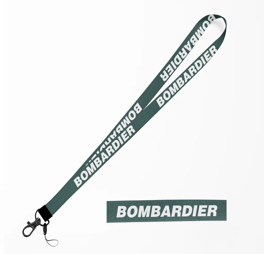 Bombardier & Text lanyard - dark green