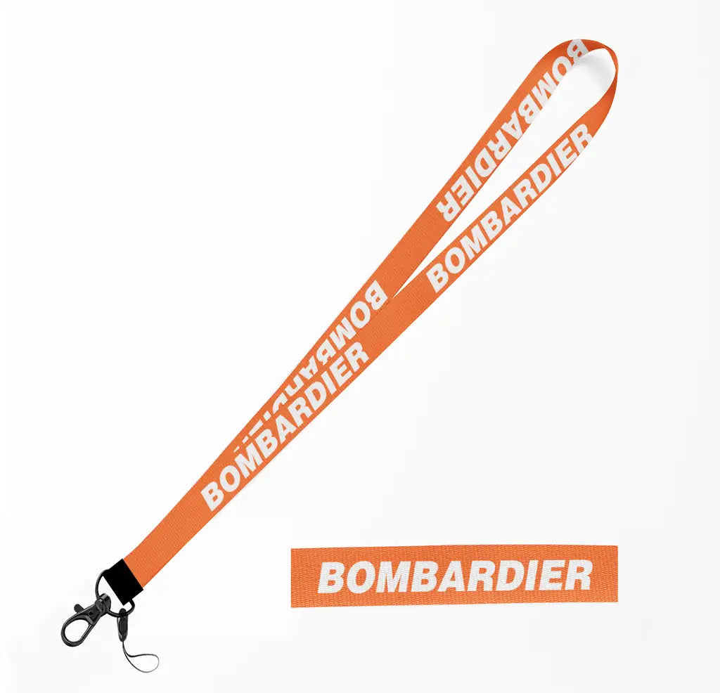 Bombardier & Text lanyard - orange