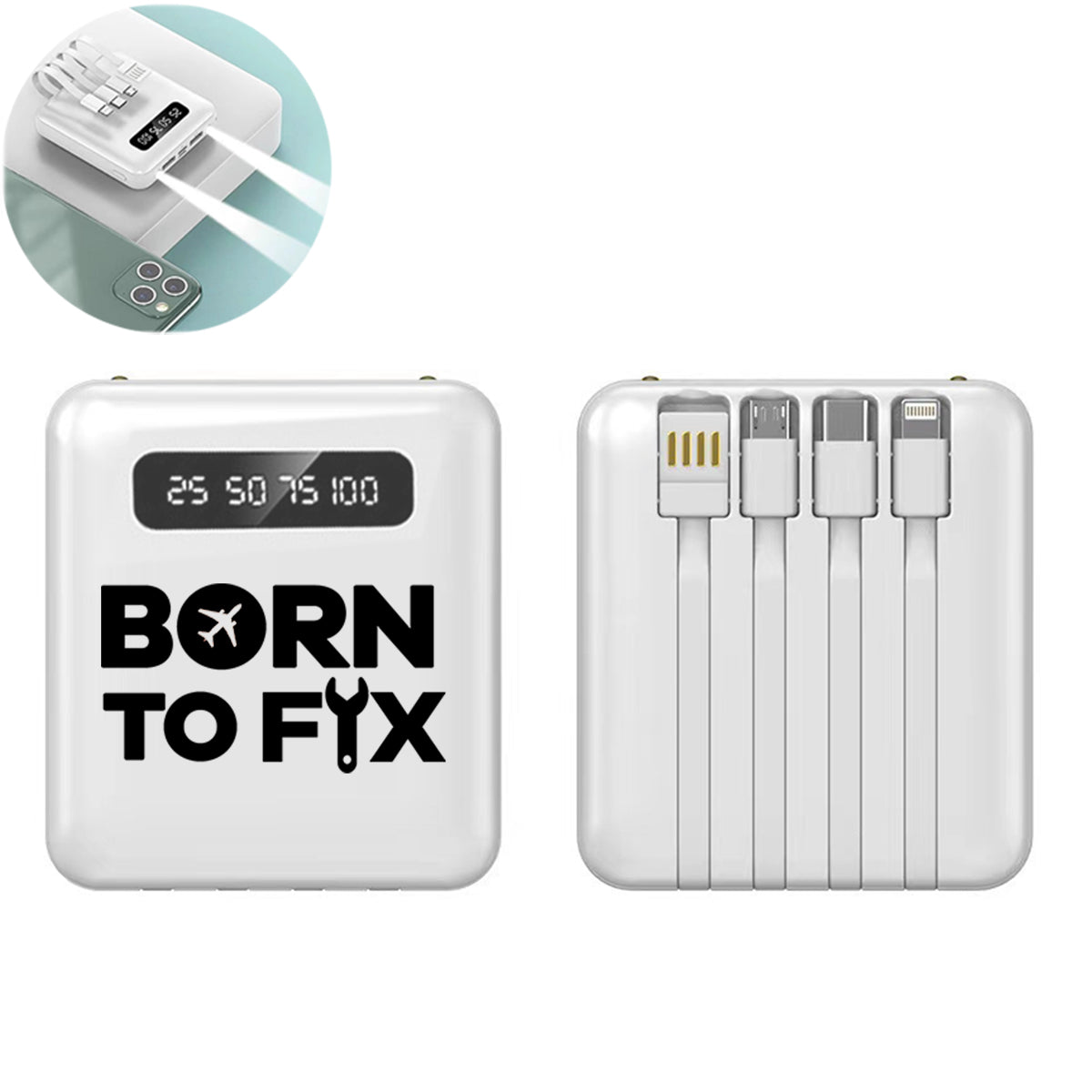 Born To Fix Airplanes Designed 10000mAh Quick Charge Powerbank