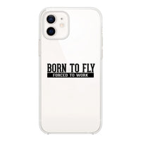 Thumbnail for Born To Fly Forced To Work Designed Transparent Silicone iPhone Cases
