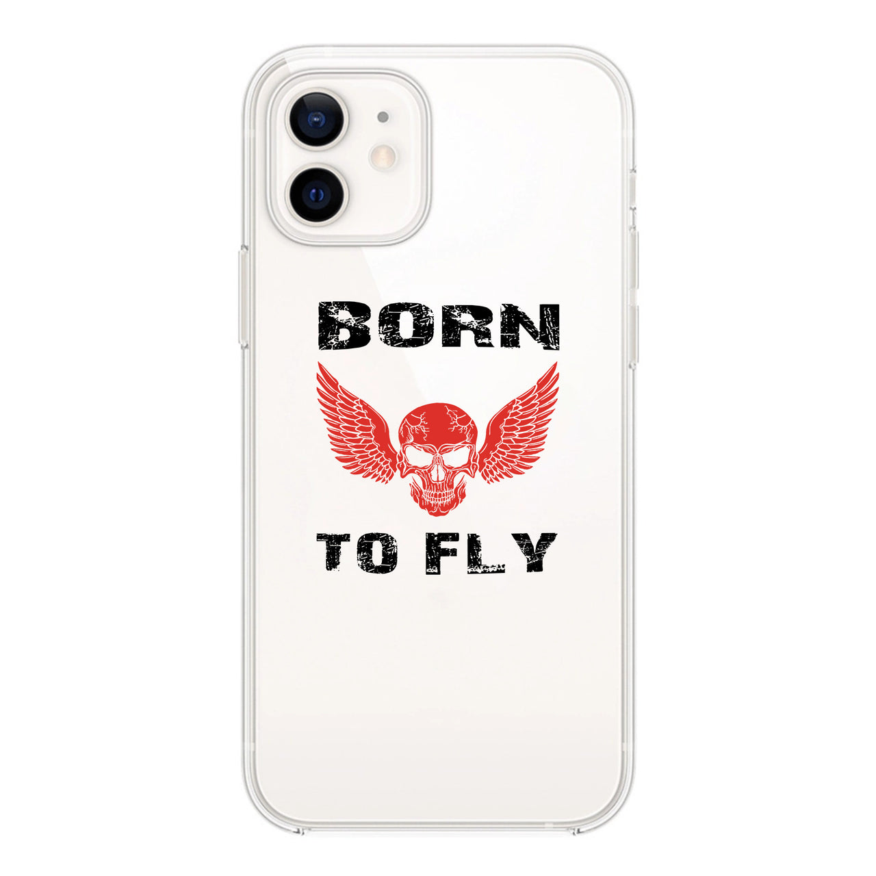 Born To Fly SKELETON Designed Transparent Silicone iPhone Cases