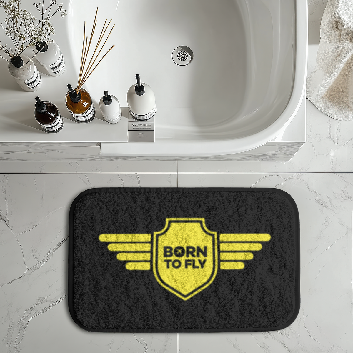 Born To Fly & Badge Designed Bath Mats
