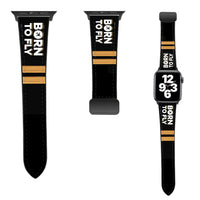 Thumbnail for Born To Fly & Pilot Epaulettes 2 Lines Designed Leather Apple Watch Straps