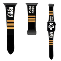 Thumbnail for Born To Fly & Pilot Epaulettes 3 Lines Designed Leather Apple Watch Straps