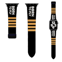 Thumbnail for Born To Fly & Pilot Epaulettes Designed Soft Silicone Apple Watch Bands