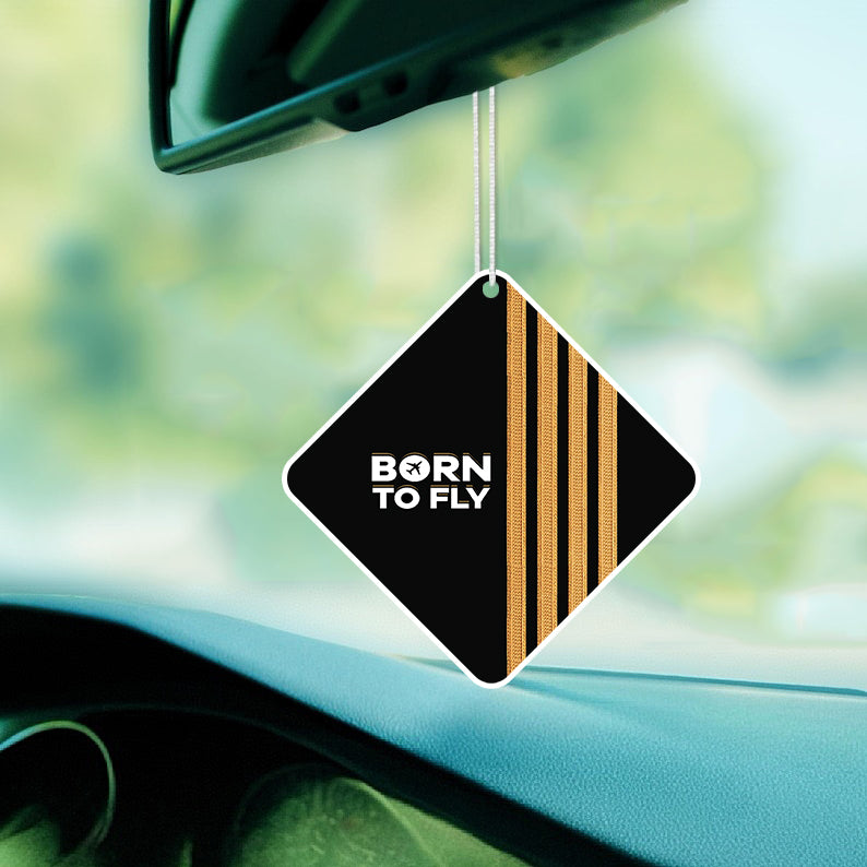 Born To Fly & Pilot Epaulettes (4 Lines) Designed Car Air Fresheners
