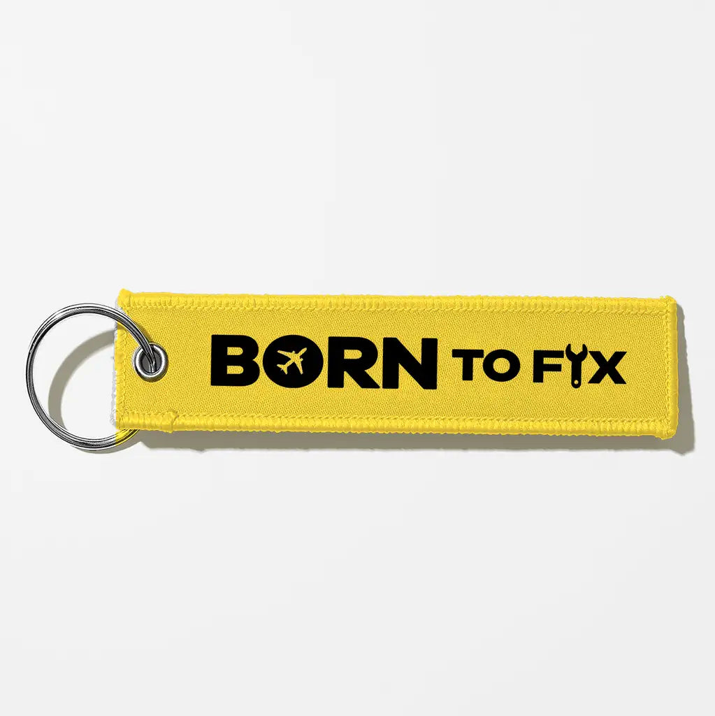 Born To Fix Airplanes Aviator Key Chains - Yellow