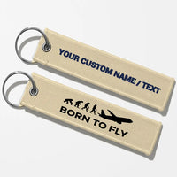 Thumbnail for Born To Fly Key Chains - Beige - Personalized