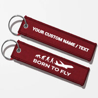 Thumbnail for Born To Fly Key Chains - Dark Red - Personalized